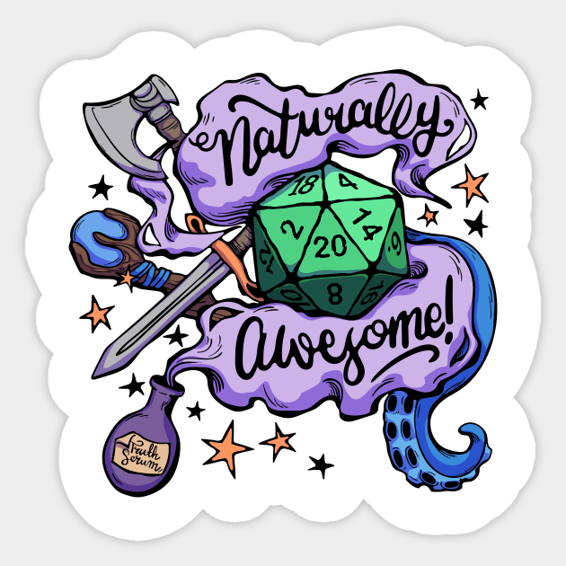 Naturally Awesome! Sticker by StitchbirdGifts